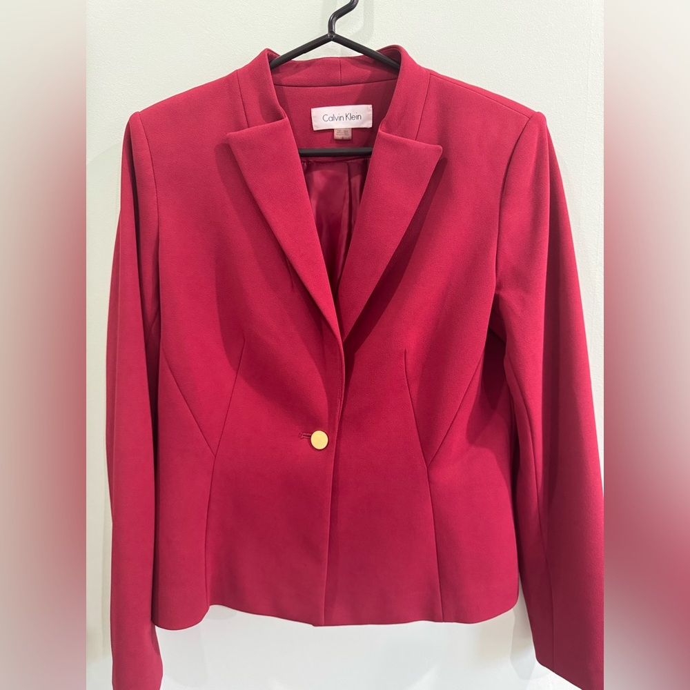 Calvin Klein Women's Vibrant Red Blazer